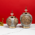 Radiant Petal Cascade Decorative Vase and Showpiece - Set Of 2